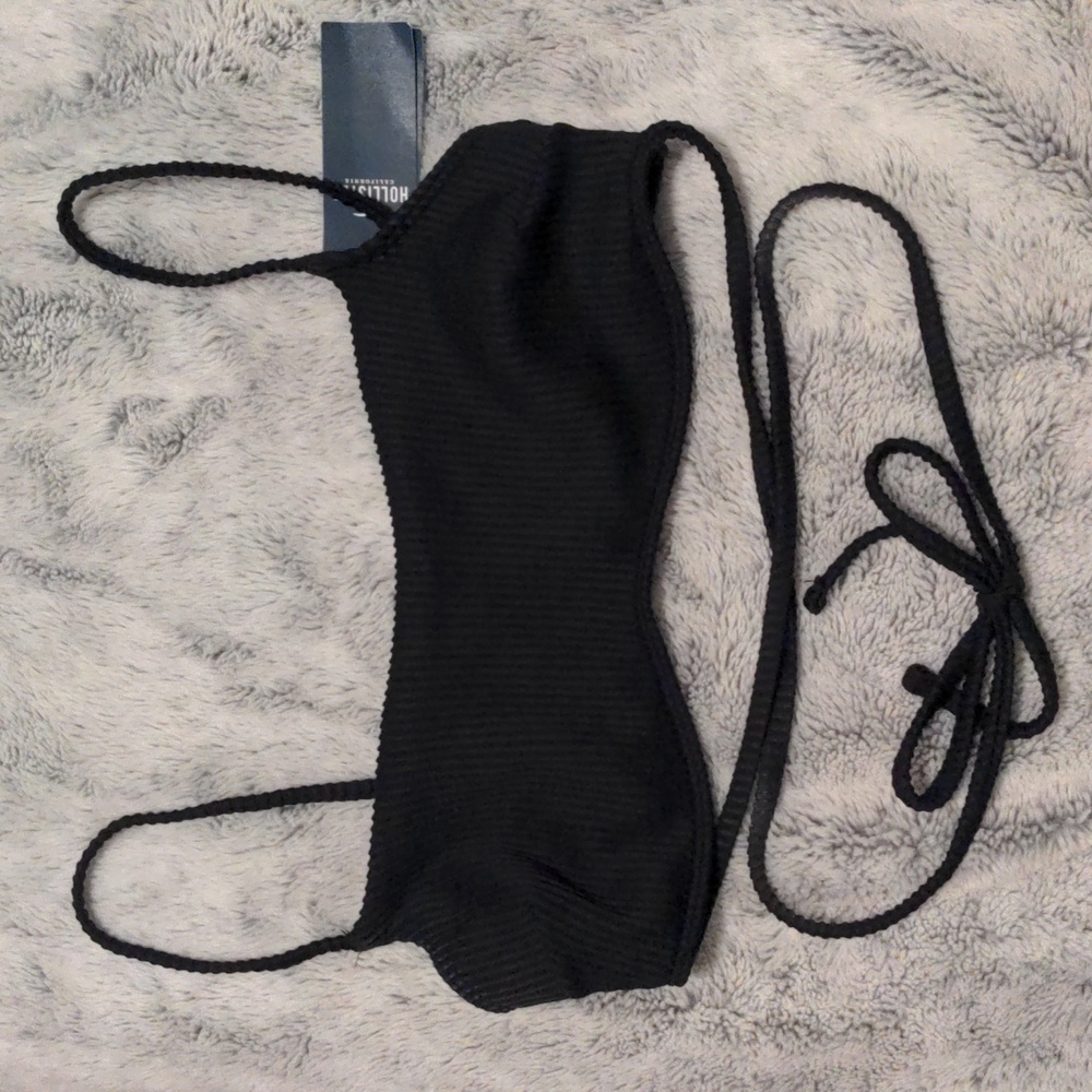 Hollister black wrap around swim top